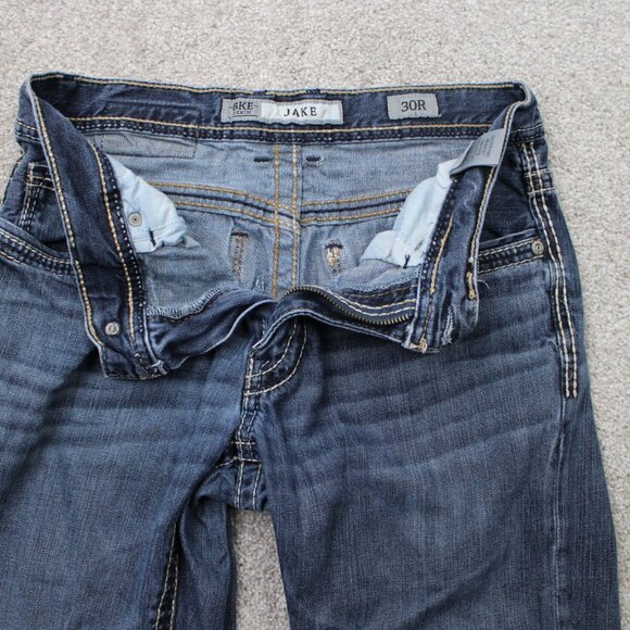 BKE Jake Jeans Mens 30R Blue Straight Leg Cotton Stretch Denim w/ 32"inseam - Picture 10 of 15